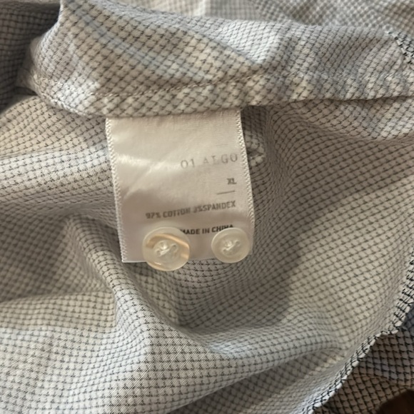 01. Algo Mens Button Down Cotton Long Sleeve Gray/Black Geometric Design Size XL - Picture 5 of 10